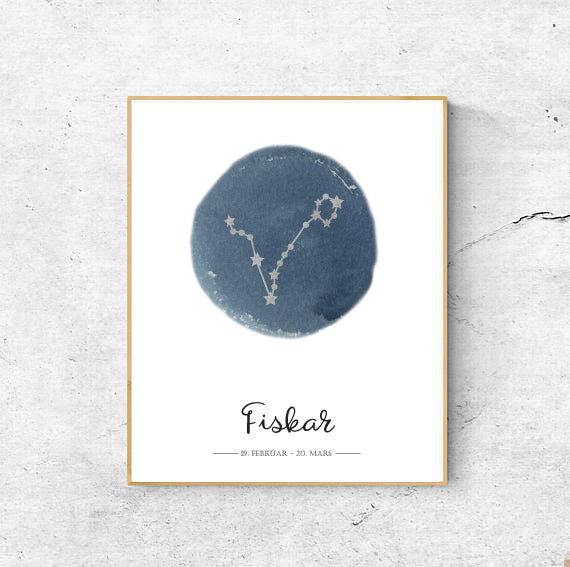 Stjörnumerki - Fiskar plakat